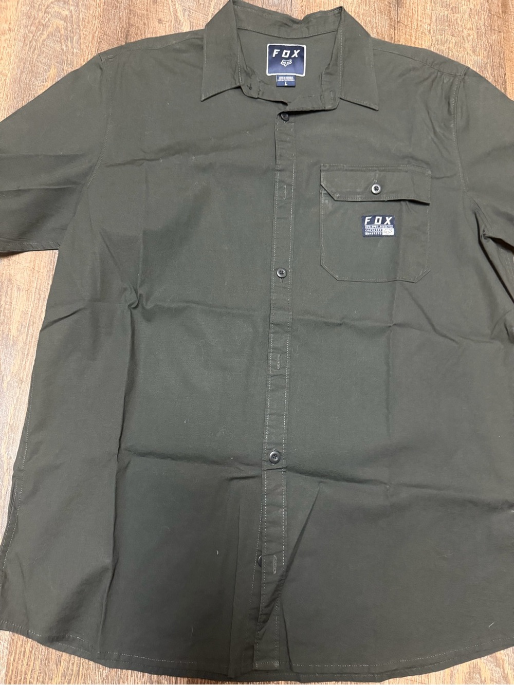 FOX Men's Dark Olive Green Button-Up Work Shirt